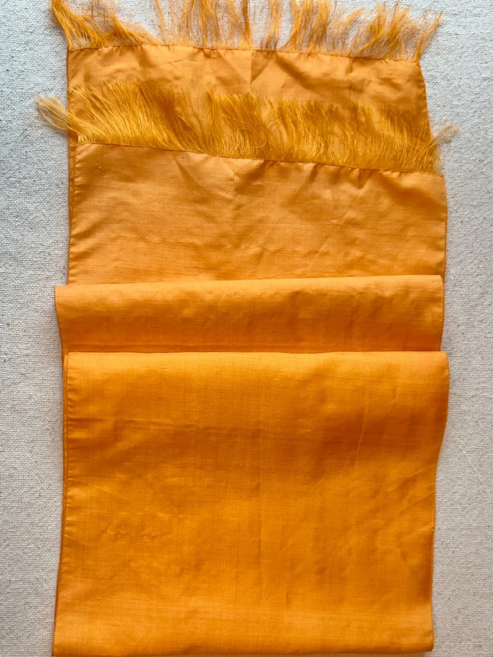 Vibrant Orange Silk Opera Scarf